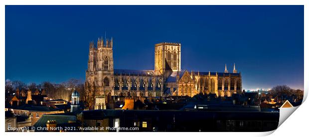 York Minster at dusk. Print by Chris North