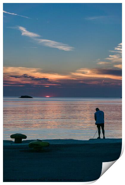 Sunset at Kythnos,  Greek Islands. Print by Chris North