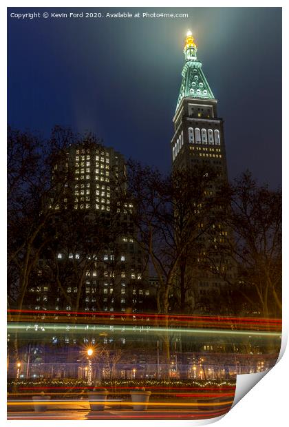 The Clock Tower, Madison park, Flatiron district N Print by Kevin Ford