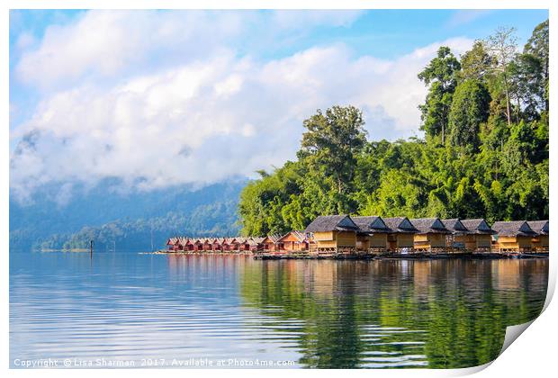 Floating village set on a lake in Khao Sok, Thaila Print by  