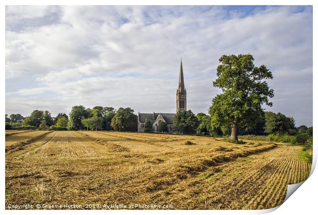 Church and Harvest Print by Graeme Hutson