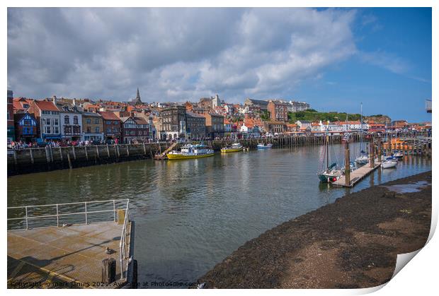 Whitby Fishing Town Print by mark james