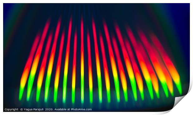 Vivid lights from CDs Print by Yagya Parajuli