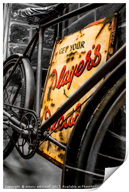 1936 WWII Bicycle Print by Antony Atkinson