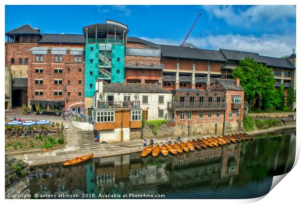 Boating along the River Print by Antony Atkinson