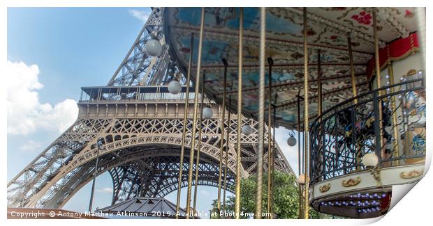 The Eiffel Tower Carousel Print by Antony Atkinson