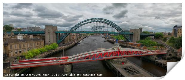 Newcastle Tyne Bridge Print by Antony Atkinson