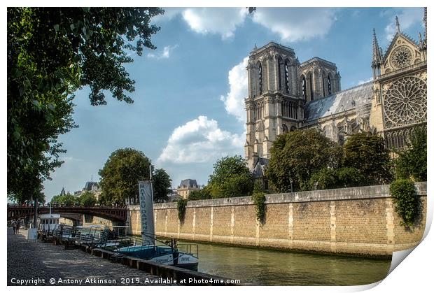 Notre Dame and the Seine Print by Antony Atkinson