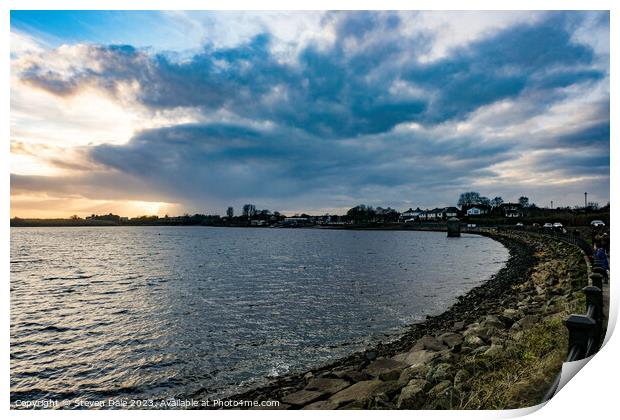 Glistening Hollingworth Lake View Print by Steven Dale