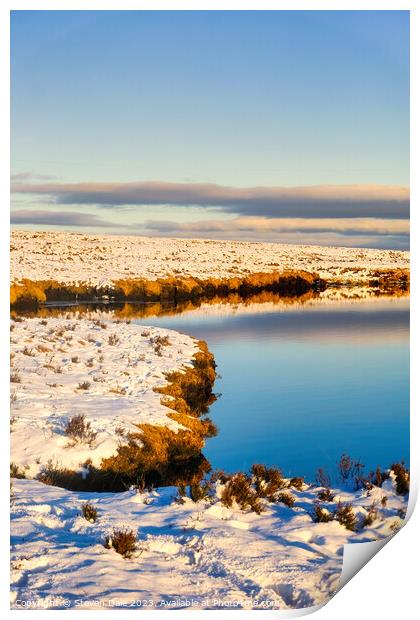 Reservoir in Winter Print by Steven Dale