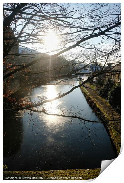 Winter's Embrace on Rochdale Canal Print by Steven Dale