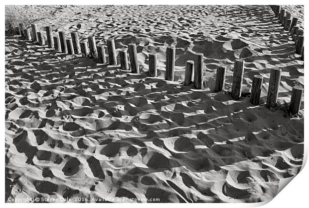 Shadows Dancing on Norfolk Sands Print by Steven Dale