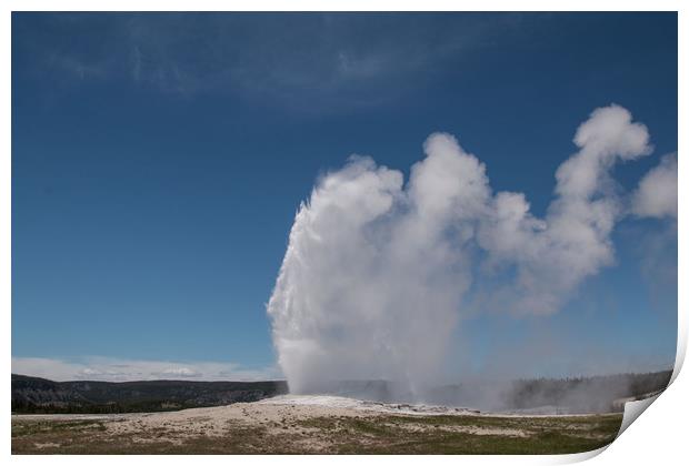 Old Faithful, Yellowstone National Park Print by Janet Mann