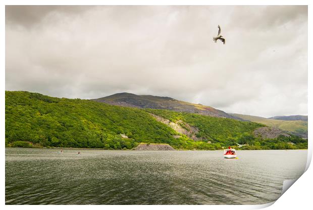 THE MAGICAL LLIANBERIS LAKE, NORTH WALES. Print by Wael Attia