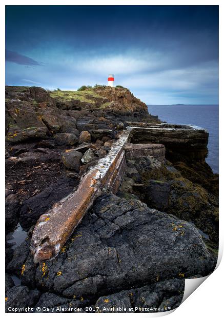 Hawkcraig lighthouse, Aberdour, Scotland. Print by Gary Alexander