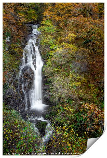 Black Spout waterfall, Pitlochry Print by Gary Alexander