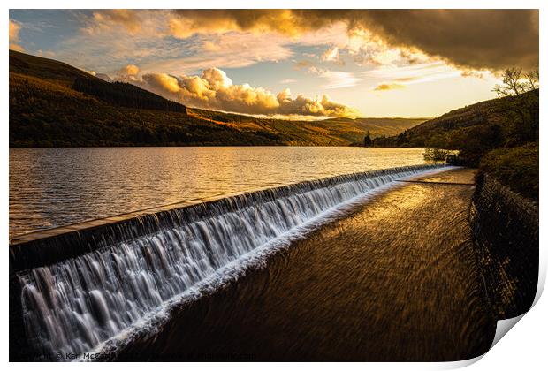 The Golden Glow at Talybont Reservoir Print by Karl McCarthy