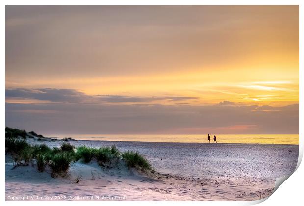 Holkham Beach Sunset Norfolk  Print by Jim Key
