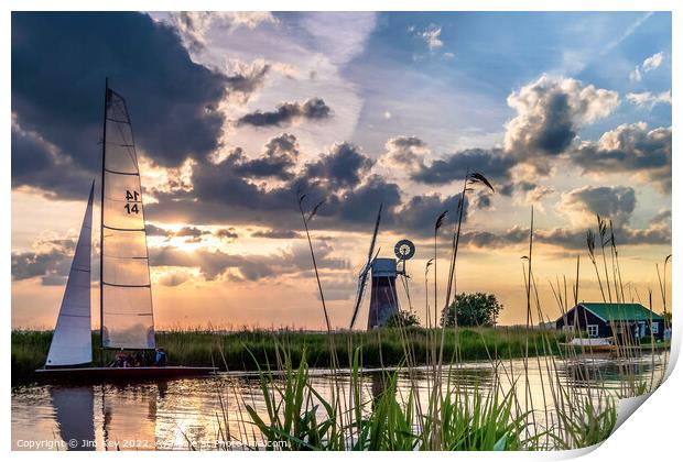 Norfolk Broads Sunset      Print by Jim Key