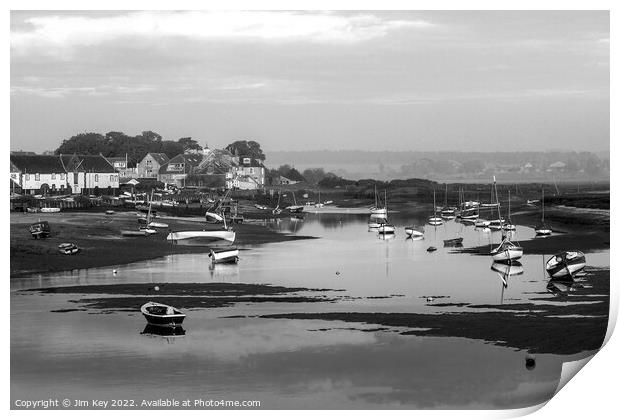 Burnham Overy Staithe Norfolk Mono    Print by Jim Key