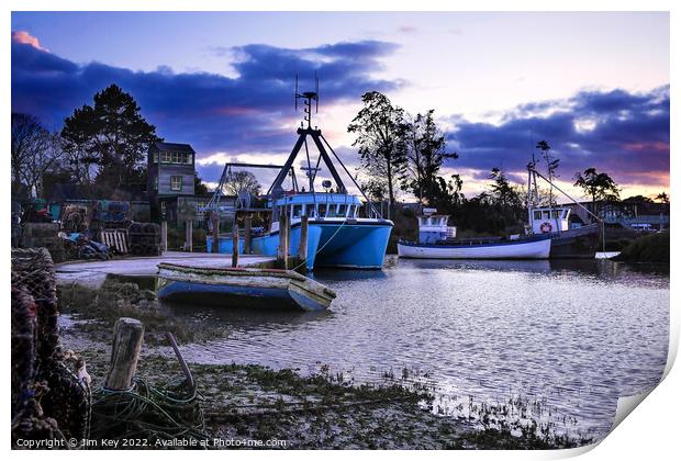 Blue Hour Magic in Brancaster Staithe Print by Jim Key
