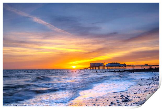 Radiant Sunrise at Cromer Pier Print by Jim Key