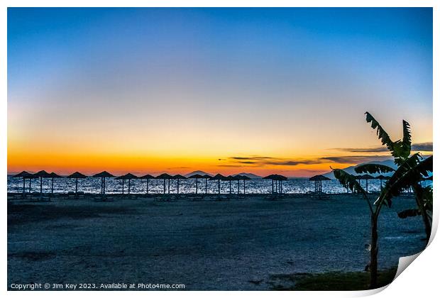 The beach in Kos at Sunset   Print by Jim Key