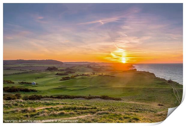 Sunset Sheringham Golf Course Norfolk  Print by Jim Key