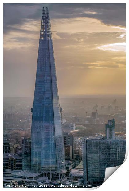 The Shard on a Moody December Evening Print by Jim Key