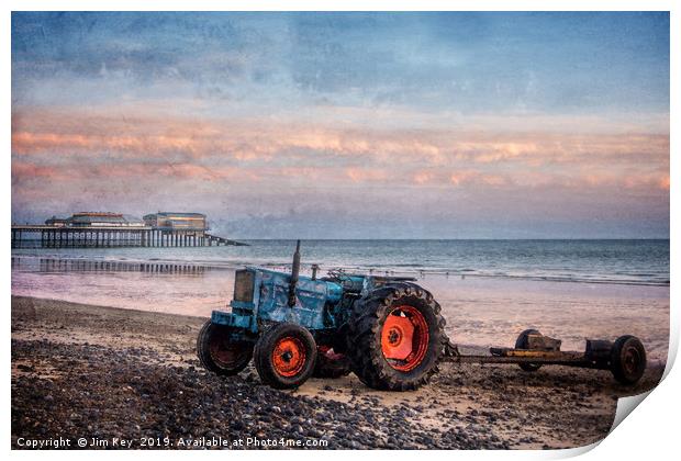 Cromer Beach Digital Painting Norfolk Print by Jim Key