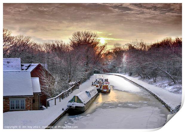 Grand Union Canal  Mid Winter Print by Jim Key