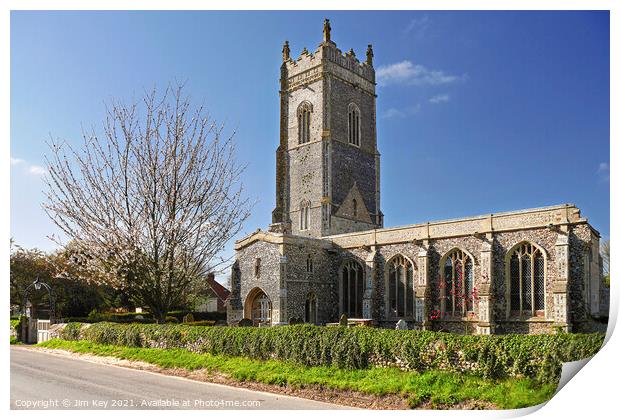 St Andrews Church  Walberswick Suffolk Print by Jim Key