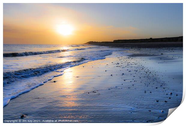 Happisburgh Beach Sunrise Norfolk Print by Jim Key