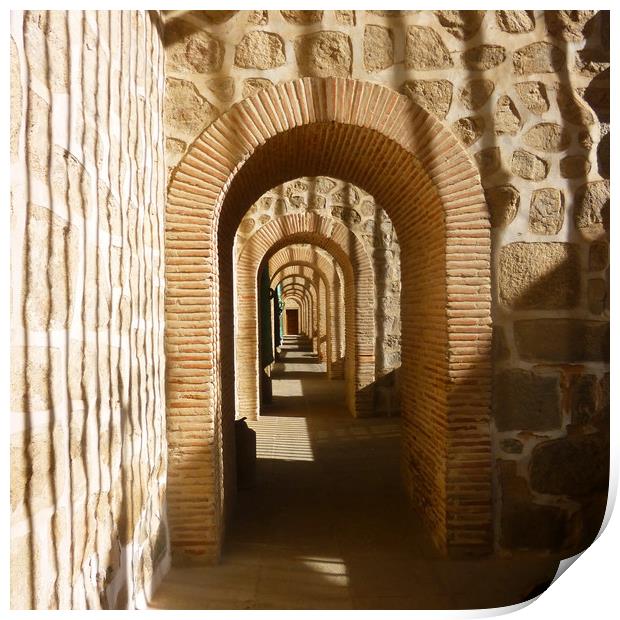 Toledo Arches, Spain Print by Helen Davies
