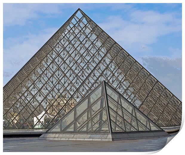 The Louvre Pyramid Print by Helen Davies