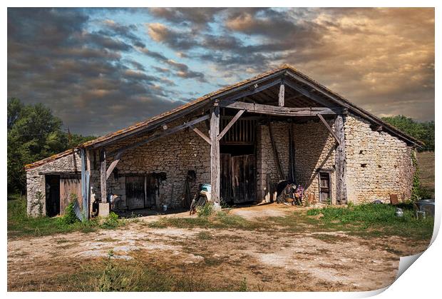 Old French Barn Print by Dave Williams