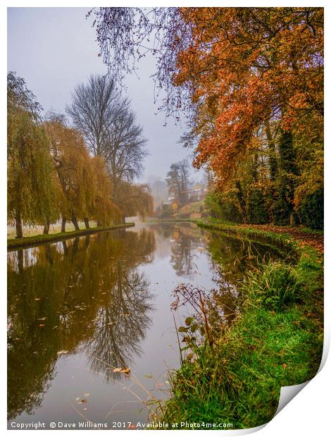 Walking the Canal towpath in Autumn Print by Dave Williams