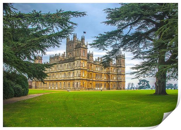 Downton Abbey - Highclere Castle Print by Dave Williams