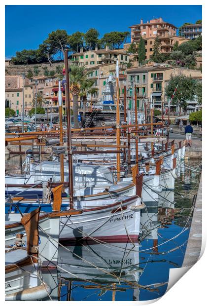 Reflections at Port de Soller in Majorca Print by Dave Williams