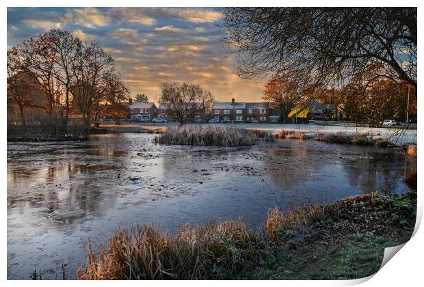 A Cold Winters Day in Yateley Print by Dave Williams