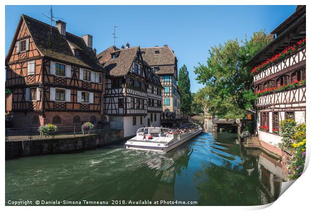 Historical quarter and Ill river in Strasbourg Print by Daniela Simona Temneanu