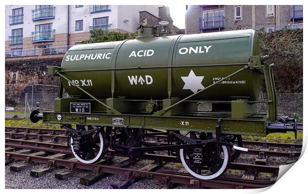 War Department sulphuric acid railway wagon Print by Steve Painter
