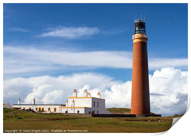 Lighthouse on Isle of Lewis Print by Hazel Wright