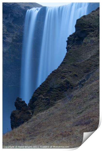 Skogafoss waterfall, Iceland Print by Hazel Wright