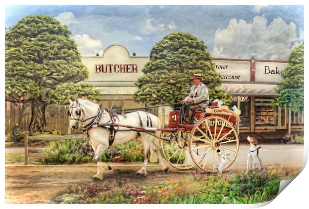 The Butchers Cart Print by Trudi Simmonds