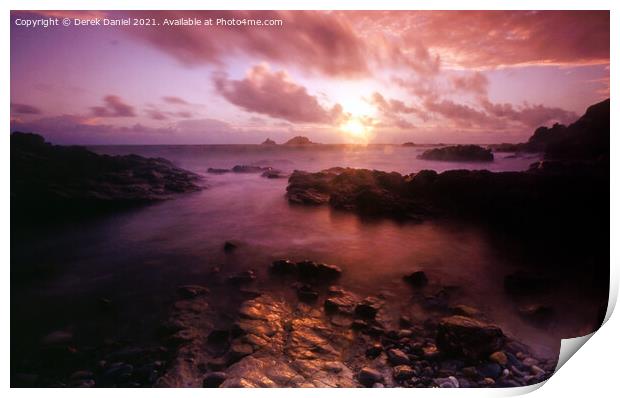 Sunset at Cape Cornwall #2 Print by Derek Daniel