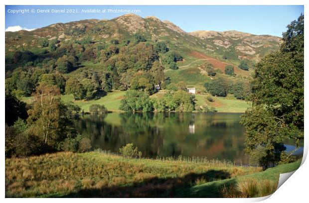 Loughrigg Tarn Reflection, The Lake District Print by Derek Daniel