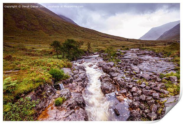 Glen Etive Waterfall Print by Derek Daniel