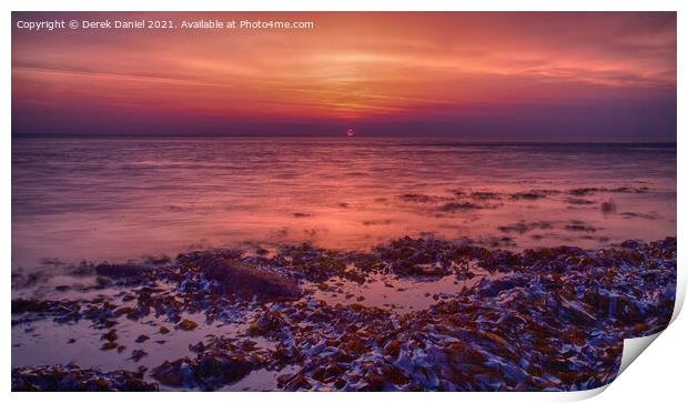 Sunrise at Peveril Point, Swanage Print by Derek Daniel