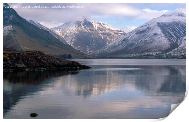 Winter's day at Wastwater in the Lake District Print by Derek Daniel